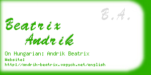 beatrix andrik business card